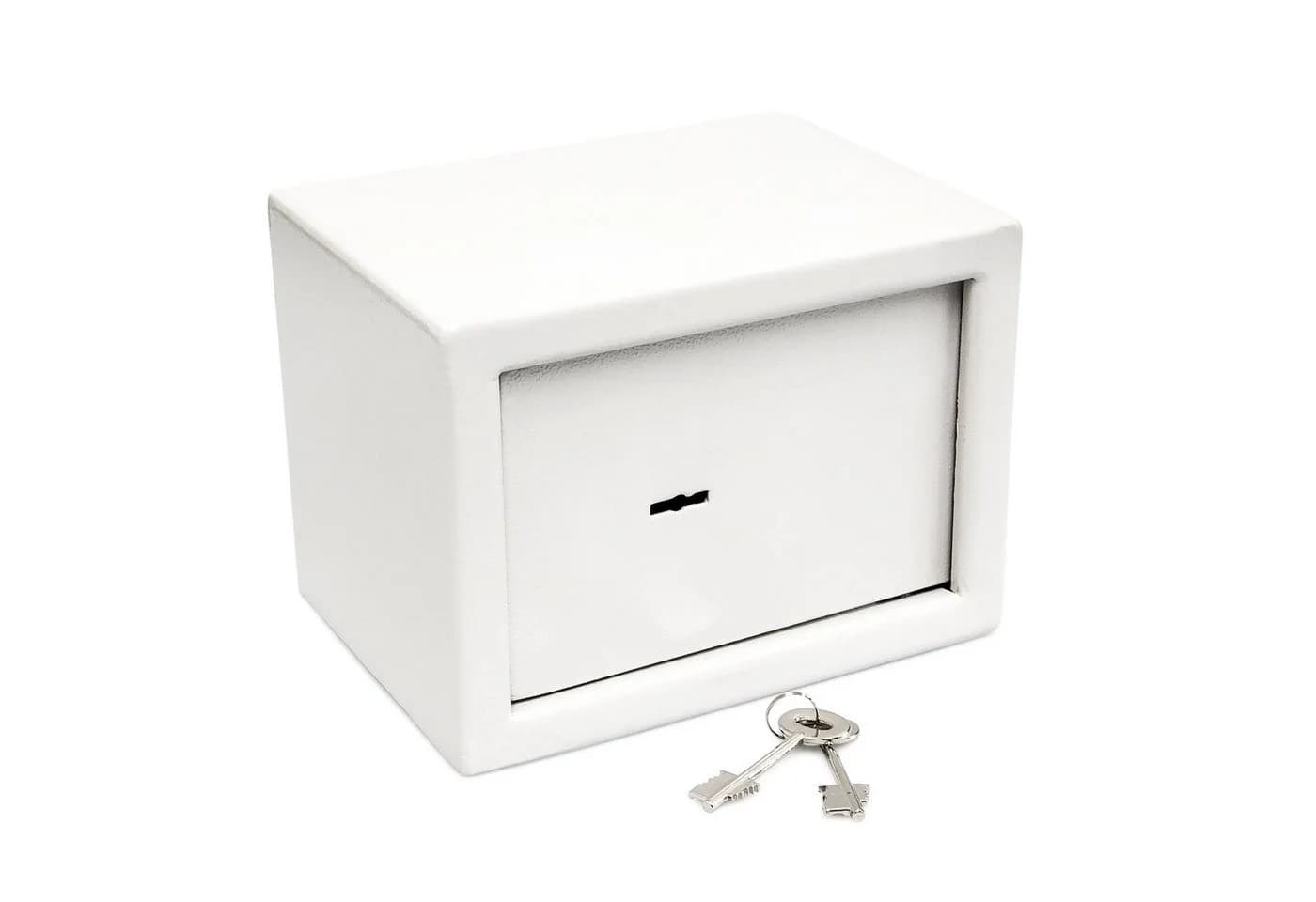 relaxdays Mini Wandtresor mit Schlüssel Hellgrau Stahl