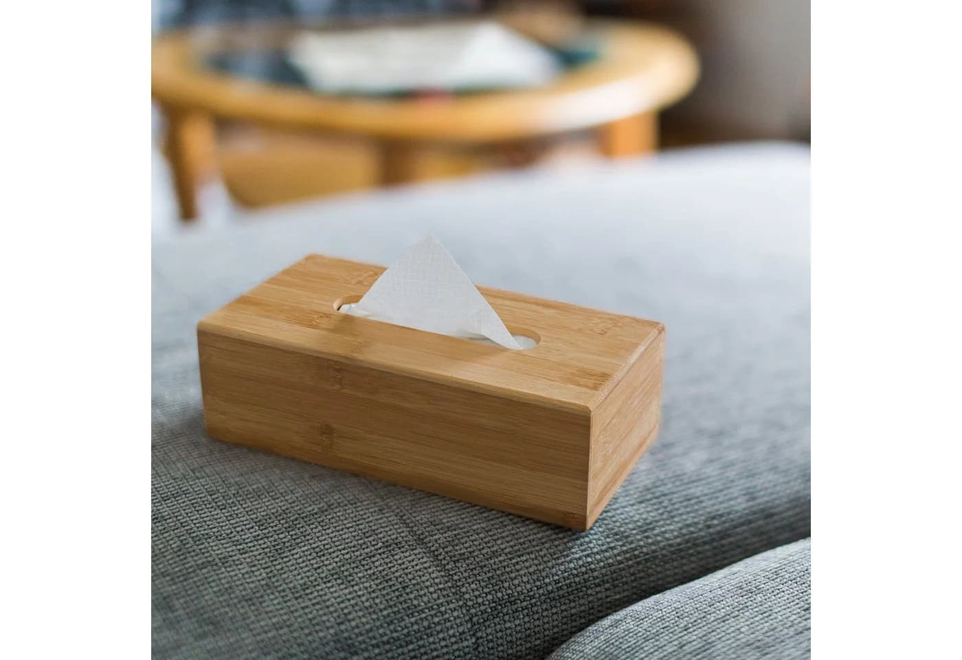 relaxdays Papiertuchbox Kosmetiktücherbox aus Bambus Natur