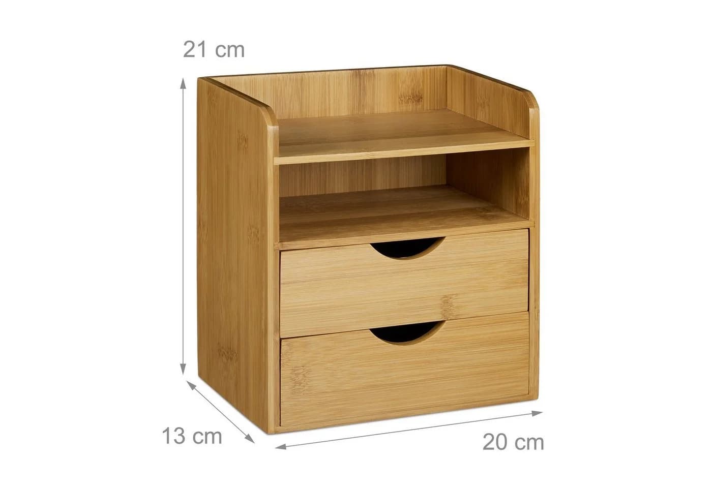 relaxdays Schreibtisch-Organizer Bambus mit 3 Schubladen