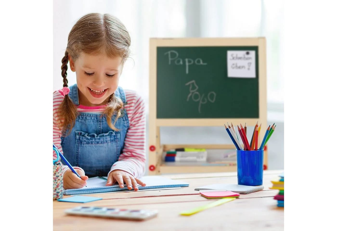 relaxdays Standtafel Kinder mit Whiteboard höhenverstellbar