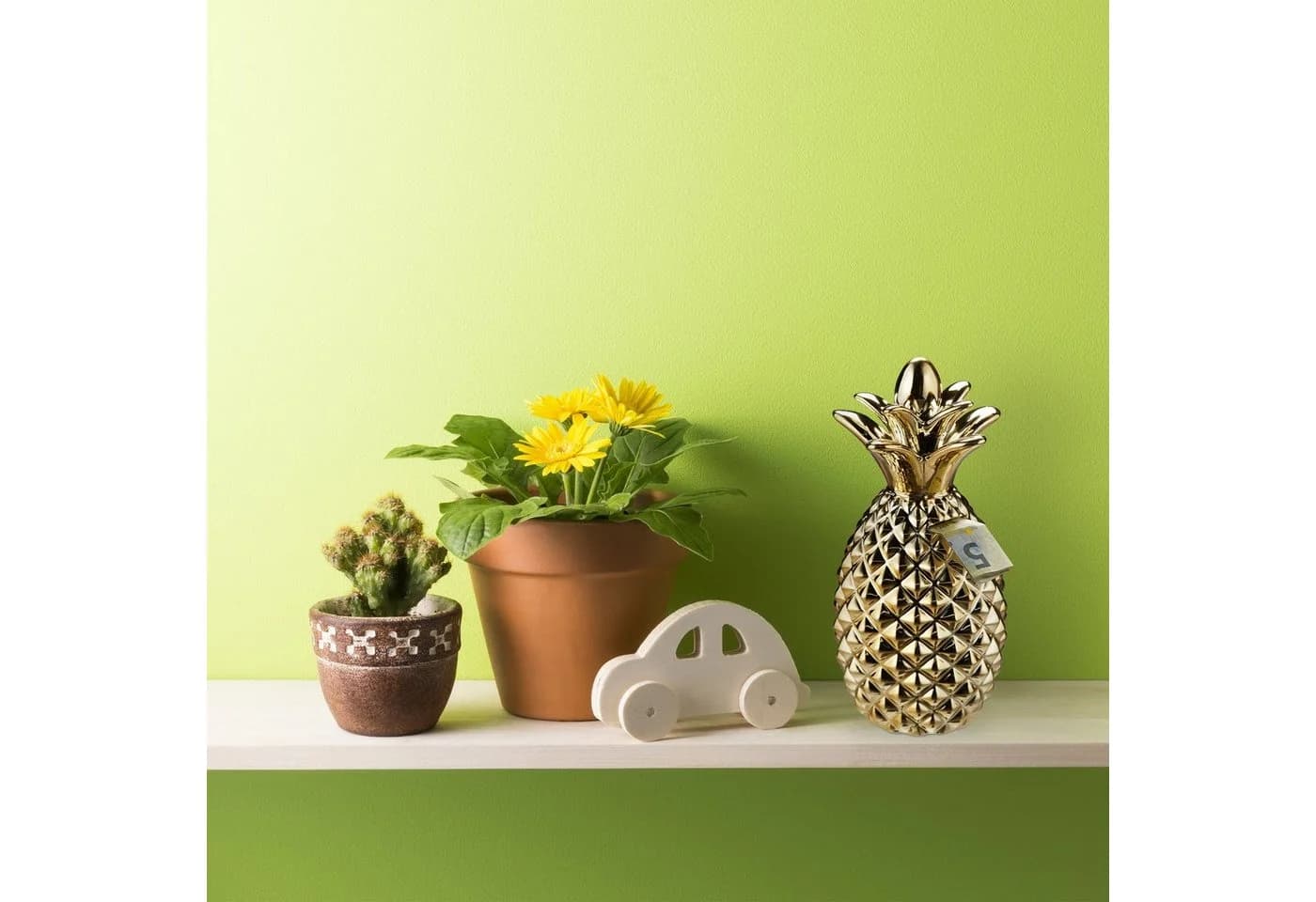 relaxdays Spardose Ananas gold Keramik
