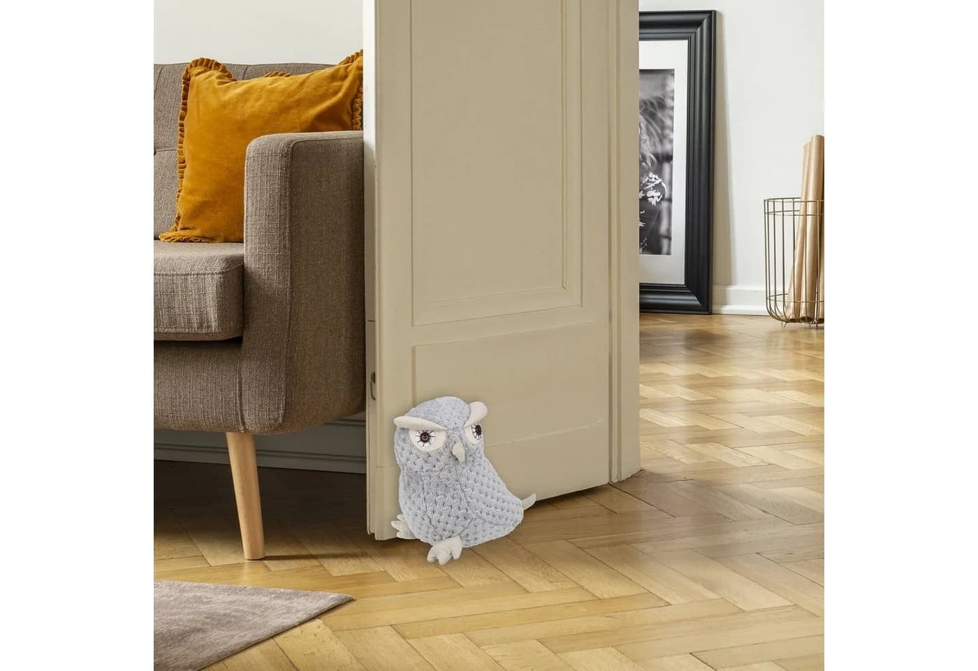 relaxdays Bodentürstopper Türstopper Eule Grau