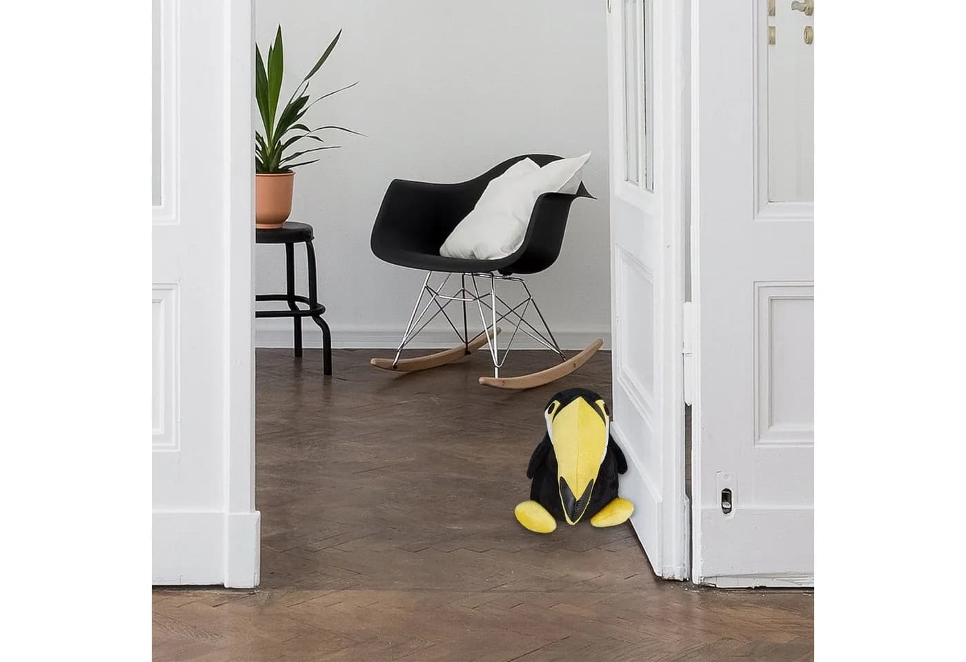 relaxdays Türstopper Tuka Schwarz Gelb Weiß Polyester