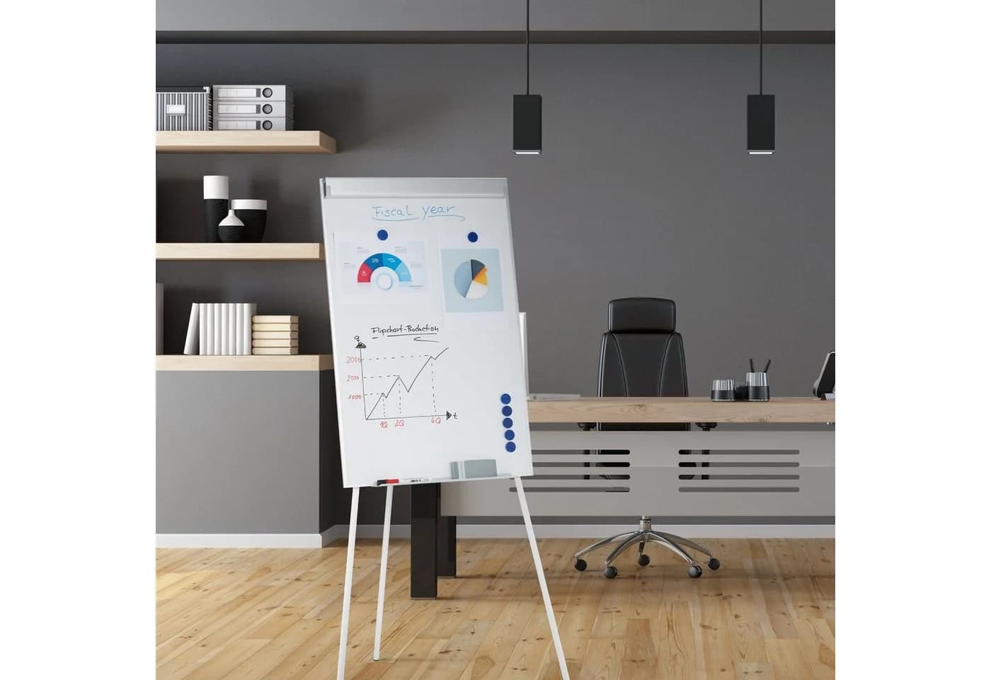 relaxdays Magnettafel Flipchart Whiteboard Weiß-Silber Höhenverstellbar