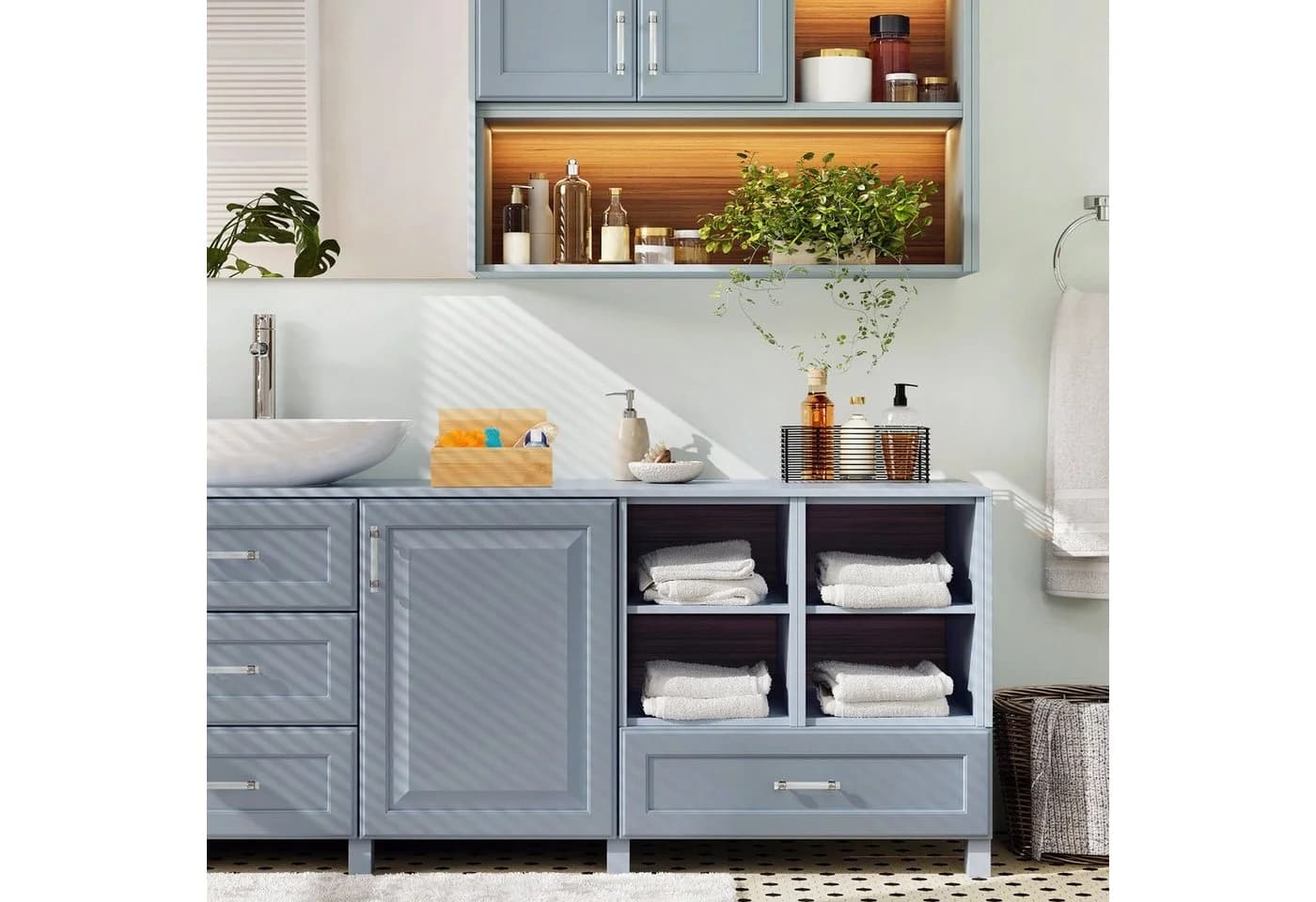 relaxdays Aufbewahrungsbox mit Deckel Bambus