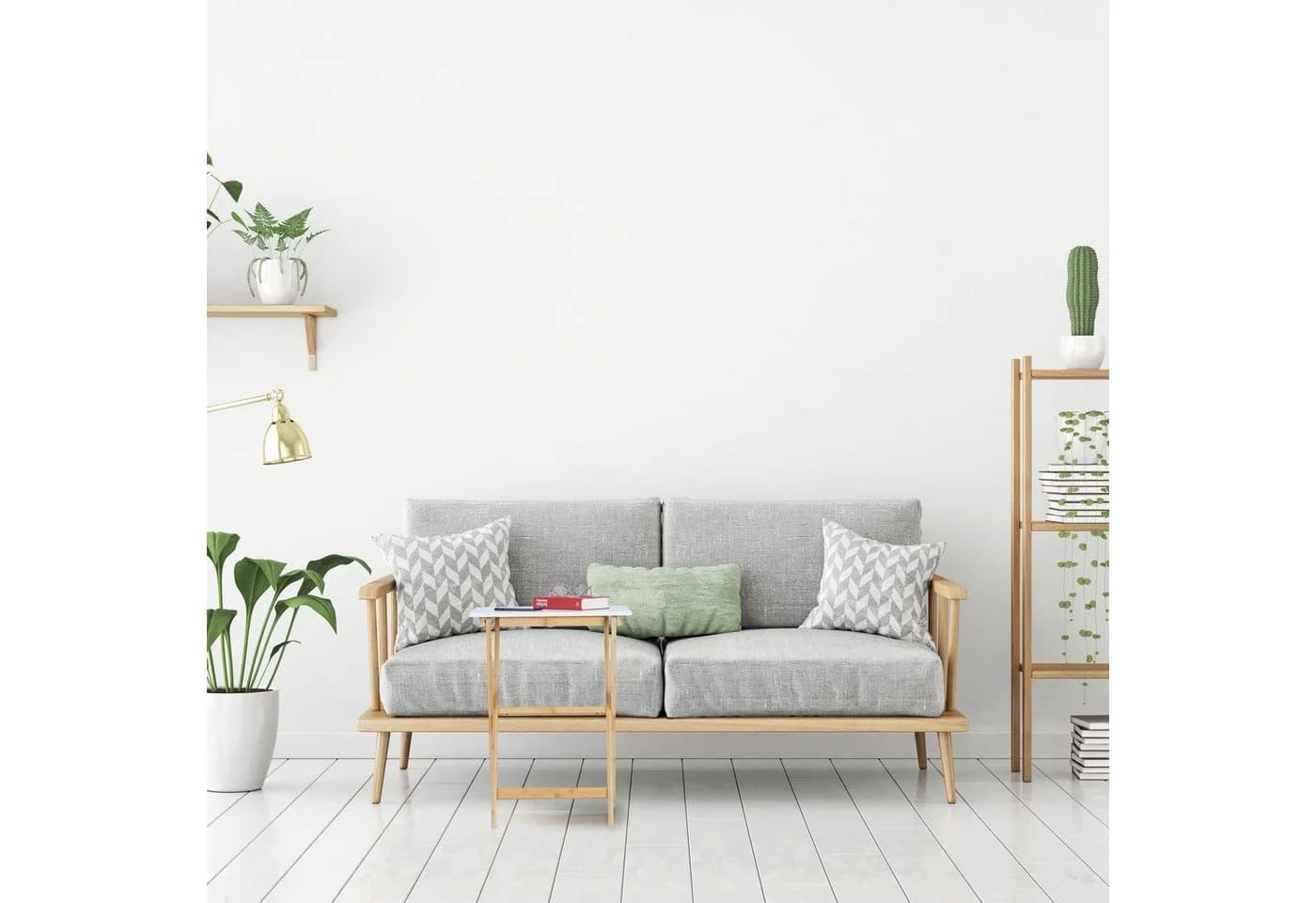 relaxdays Klapptisch Weiß Bambus Beistelltisch