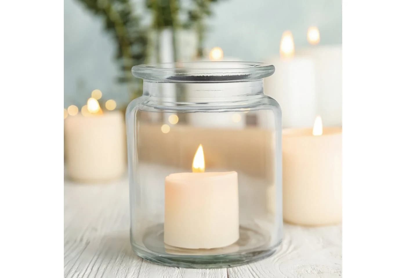 relaxdays Windlicht 12er Set Transparent Glas Teelichthalter