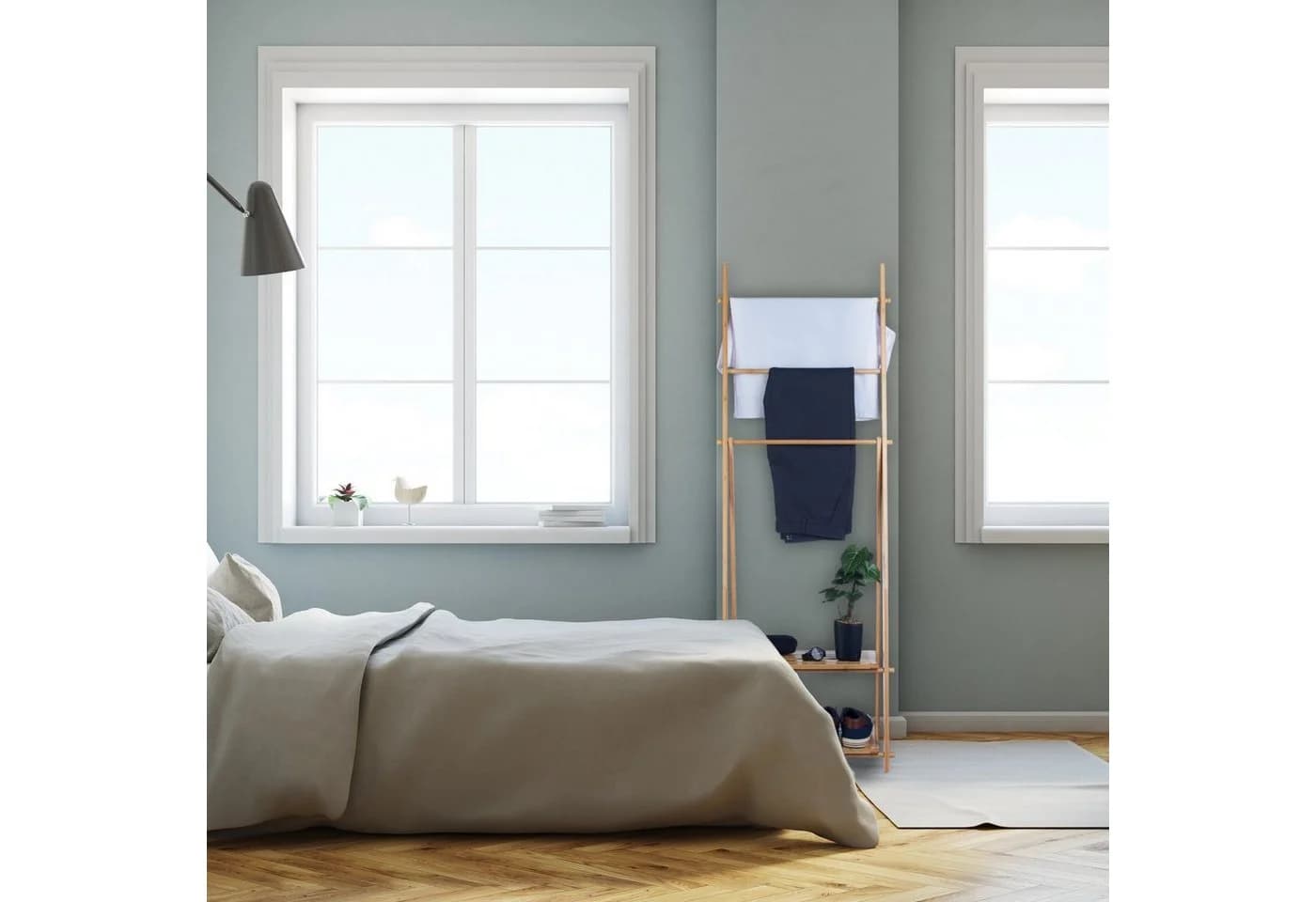 relaxdays Handtuchständer Bambus 3 Stangen