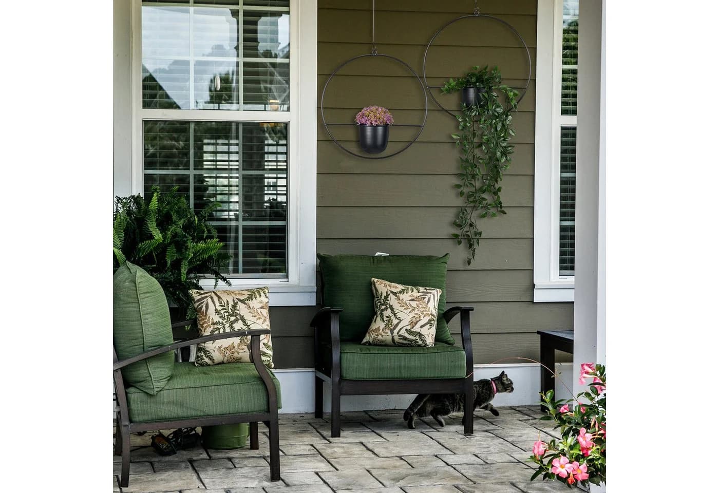 relaxdays Blumenampel 2er Set Schwarz