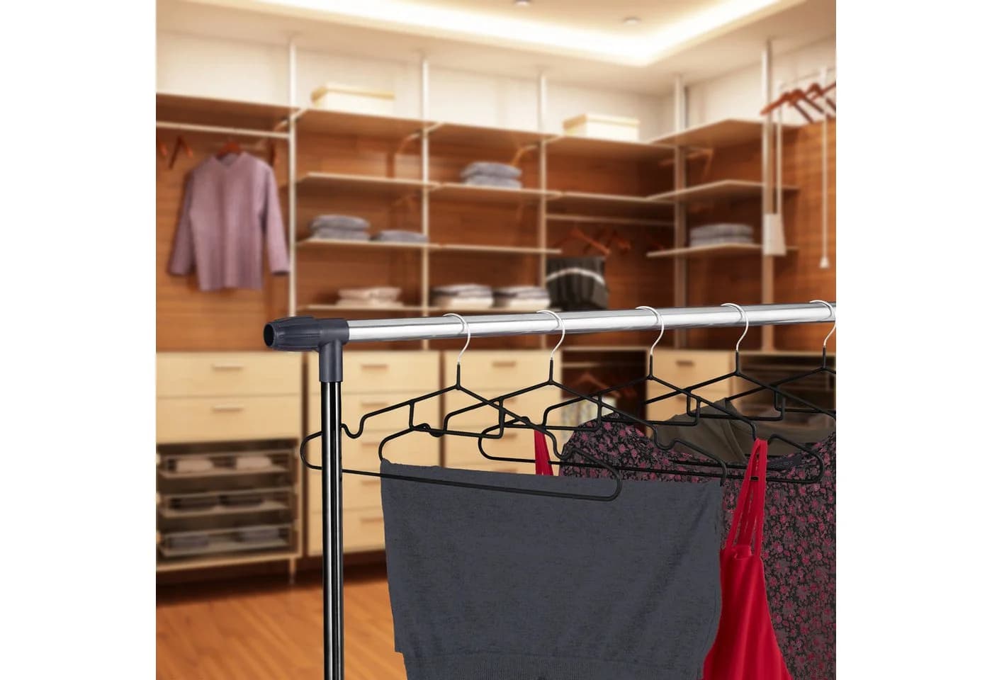 relaxdays Kleiderbügel Set 24-tlg. Schwarz Gummiert