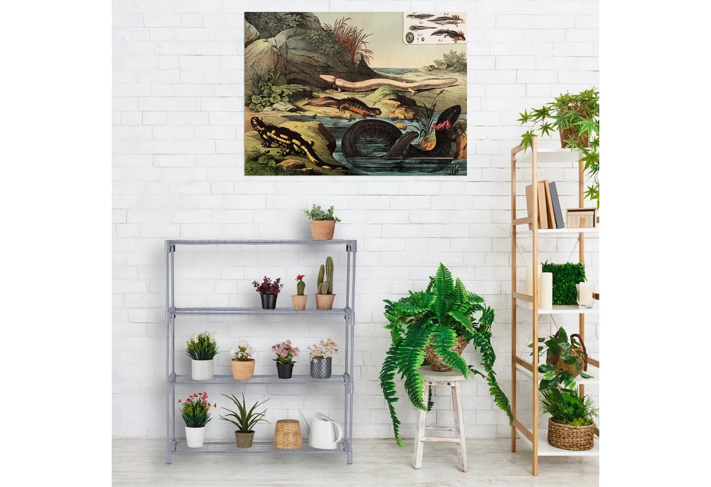 RELAXDAYS Blumenständer Grau Metall 4 Ebenen
