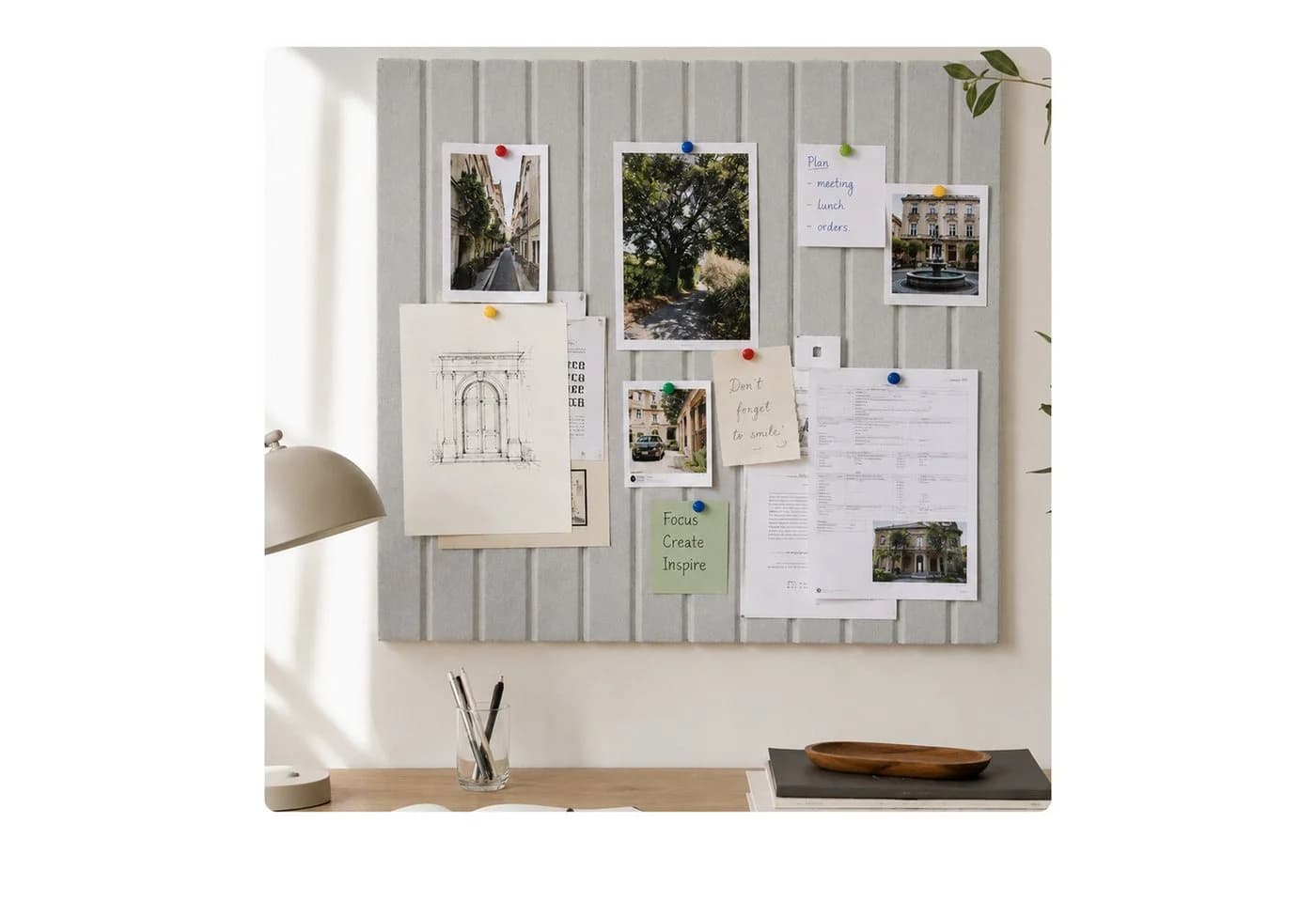 relaxdays Filzpinnwand Selbstklebend Grau Modern