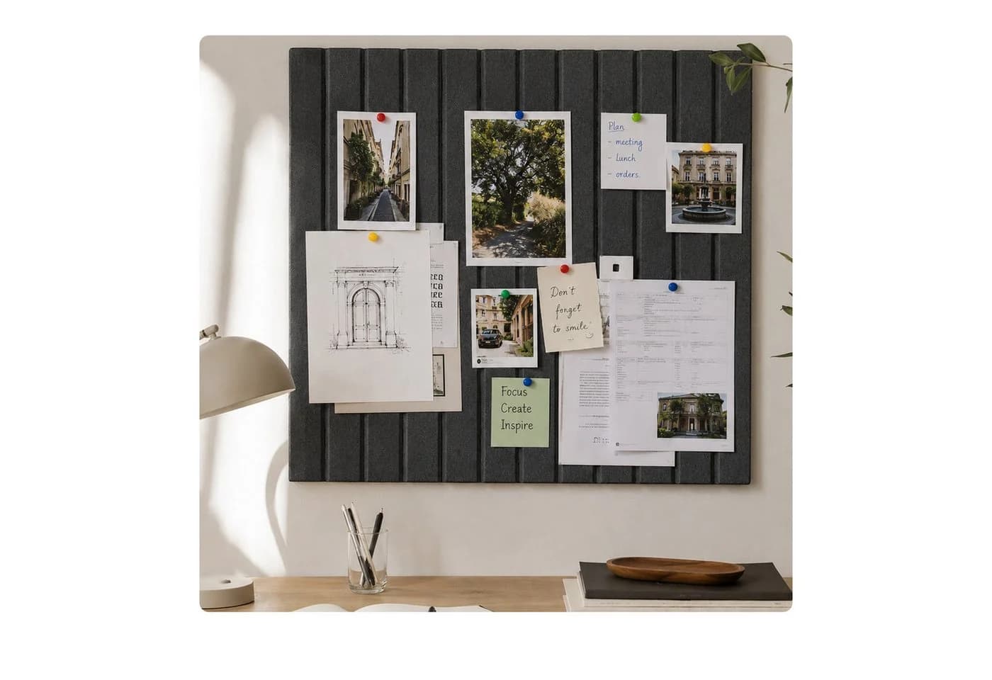 relaxdays Filzpinnwand Selbstklebend Grau Modern