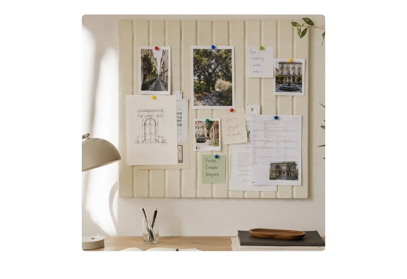 relaxdays Filzpinnwand Selbstklebend Beige Modular