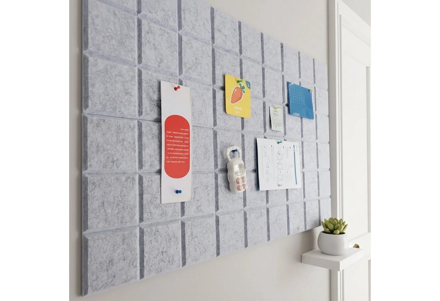 relaxdays Pinnwand 12x selbstklebende Filzquadrate Grau