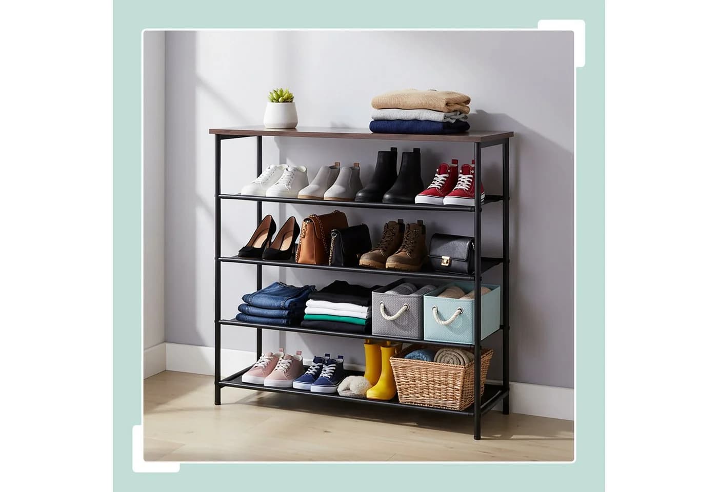 relaxdays Schuhregal Industrial-Schwarz
