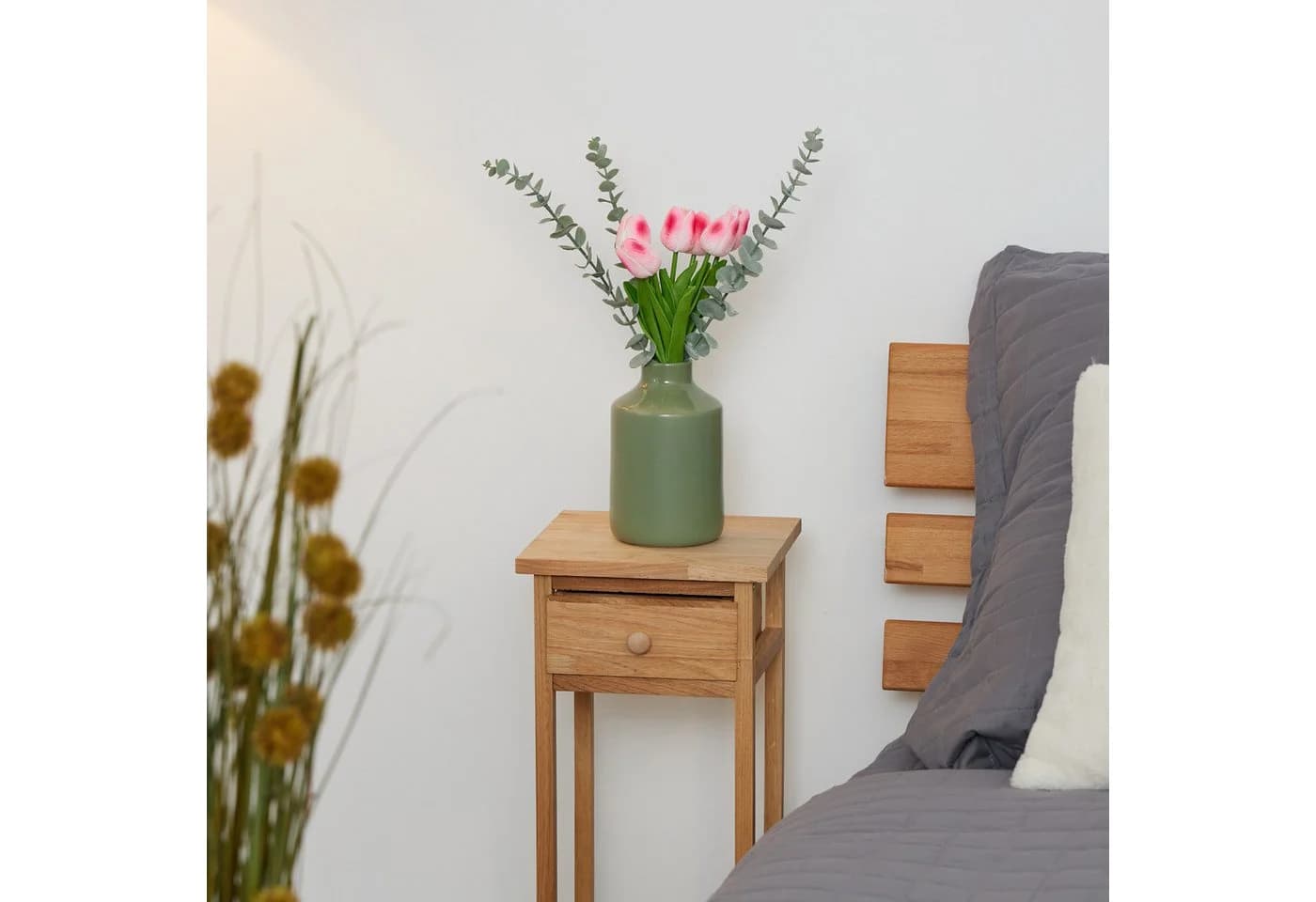 relaxdays Kunstblume Künstliche Tulpen 24er Set Pink Grün