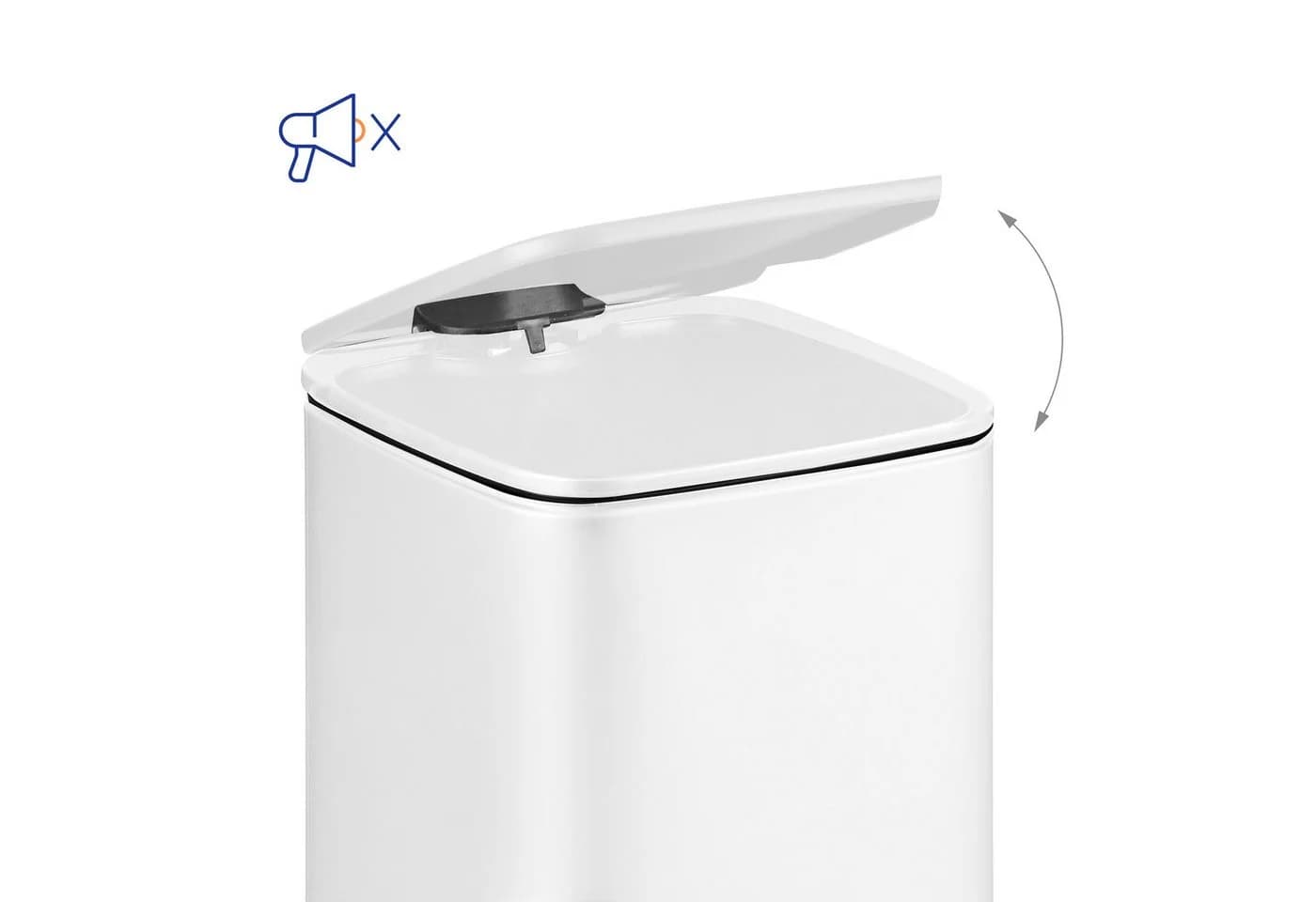 relaxdays Kosmetikeimer 6 Liter weiß mit Trittpedal