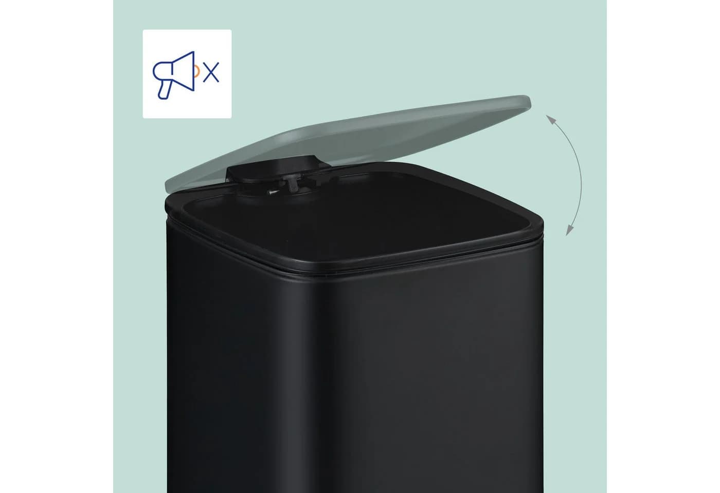 relaxdays Kosmetikeimer 6 Liter Schwarz mit Trittpedal