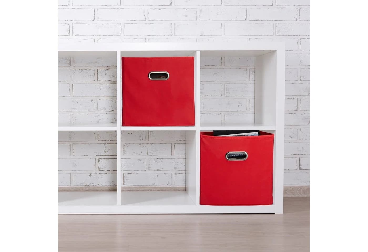 relaxdays Aufbewahrungsbox 4er Set Rot Silber Faltbar