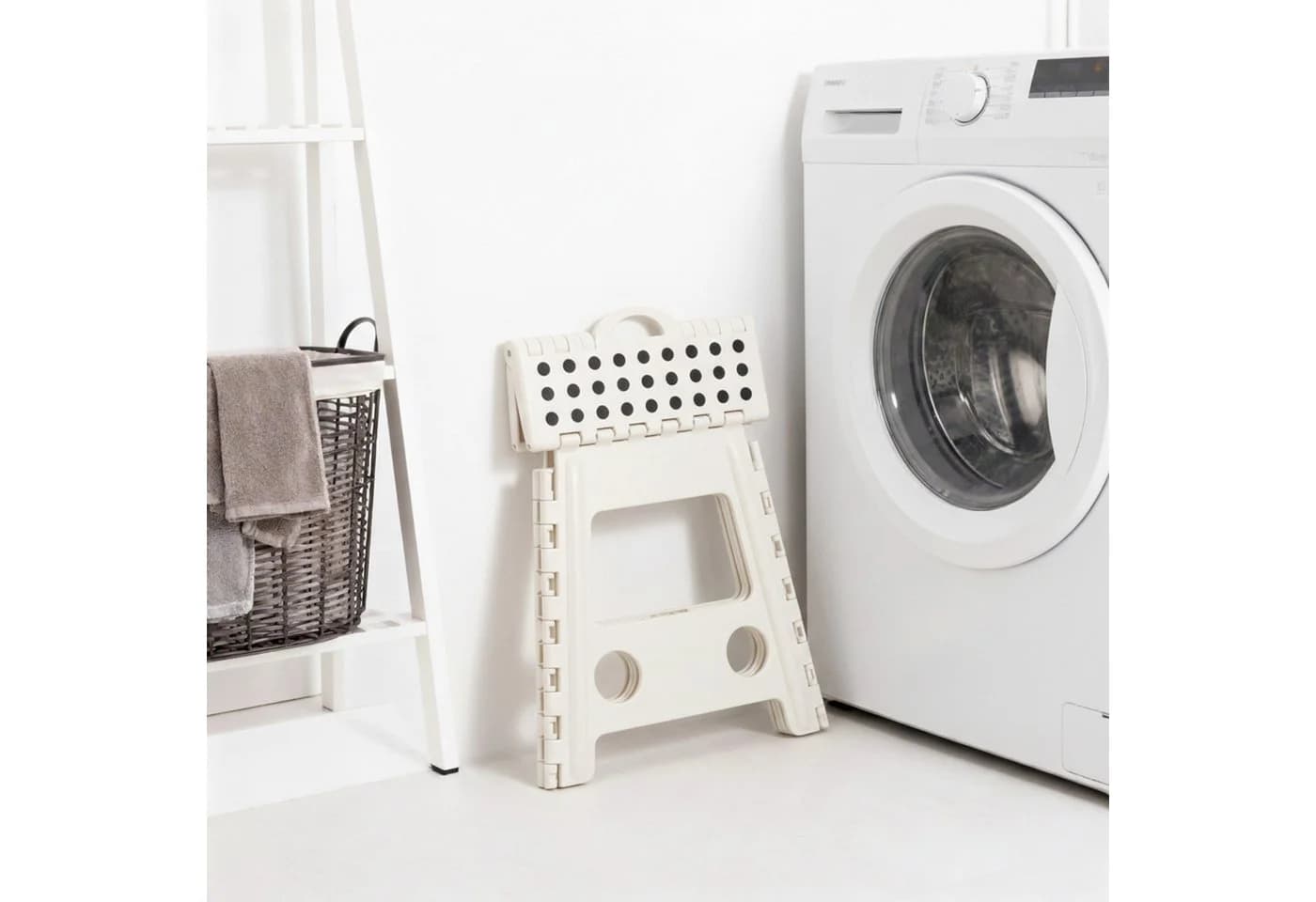 relaxdays Tritthocker Klapphocker faltbar XL Weiß