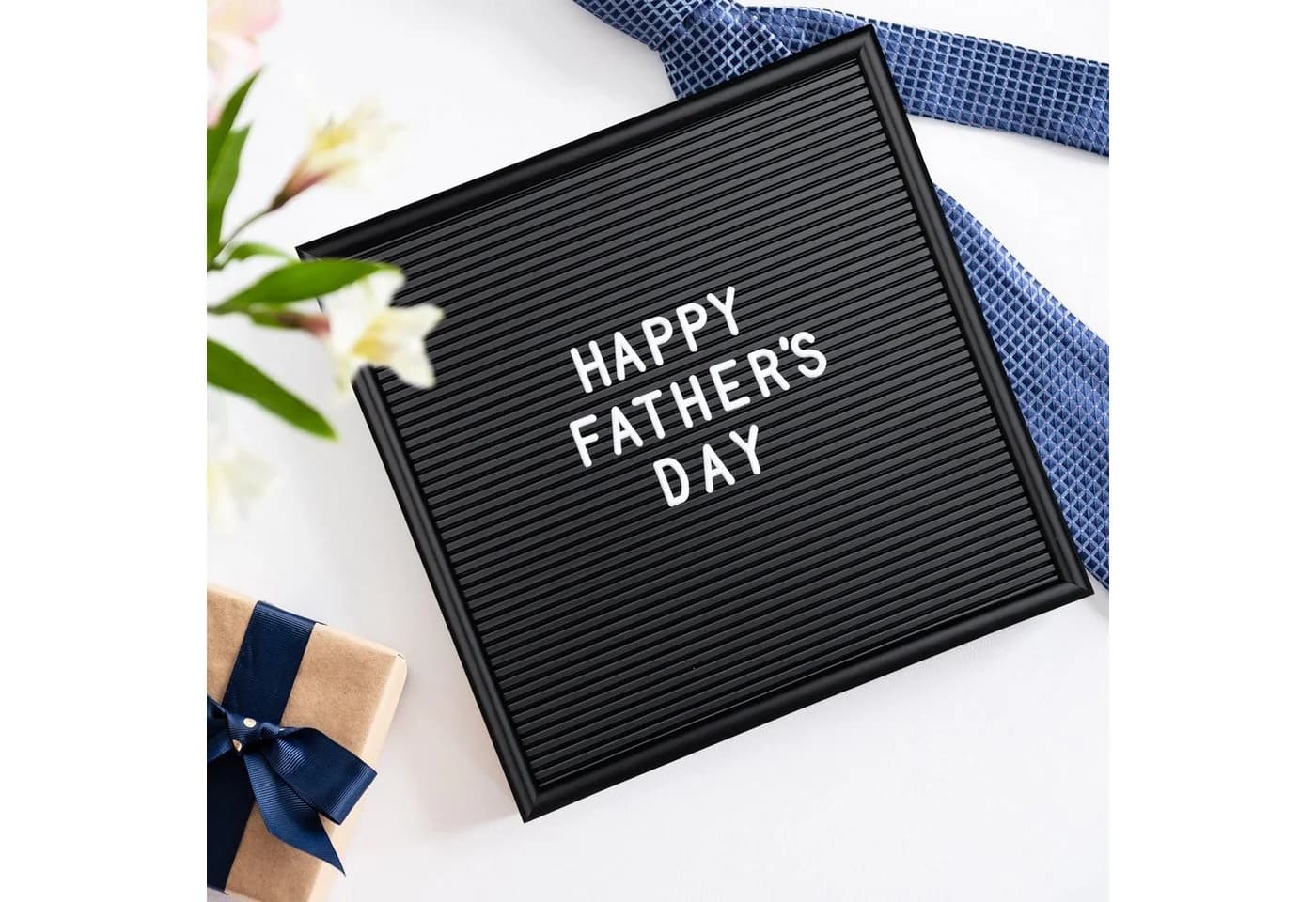 relaxdays Memoboard Letterboard Schwarz 30x30 cm Buchstabenbrett
