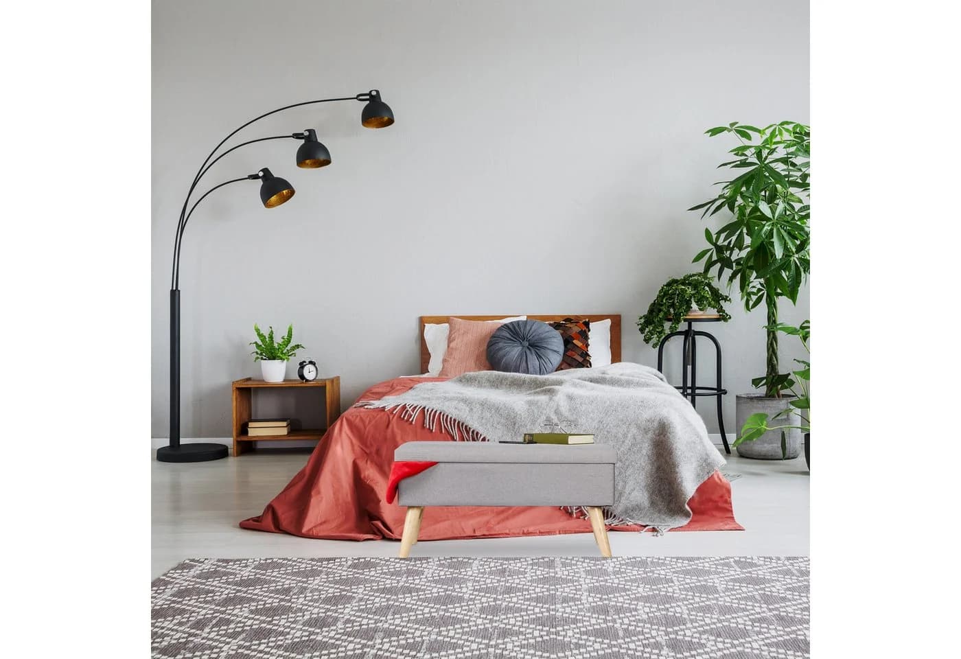 Relaxdays Sitzbank mit Stauraum Hellgrau Leinen-Optik