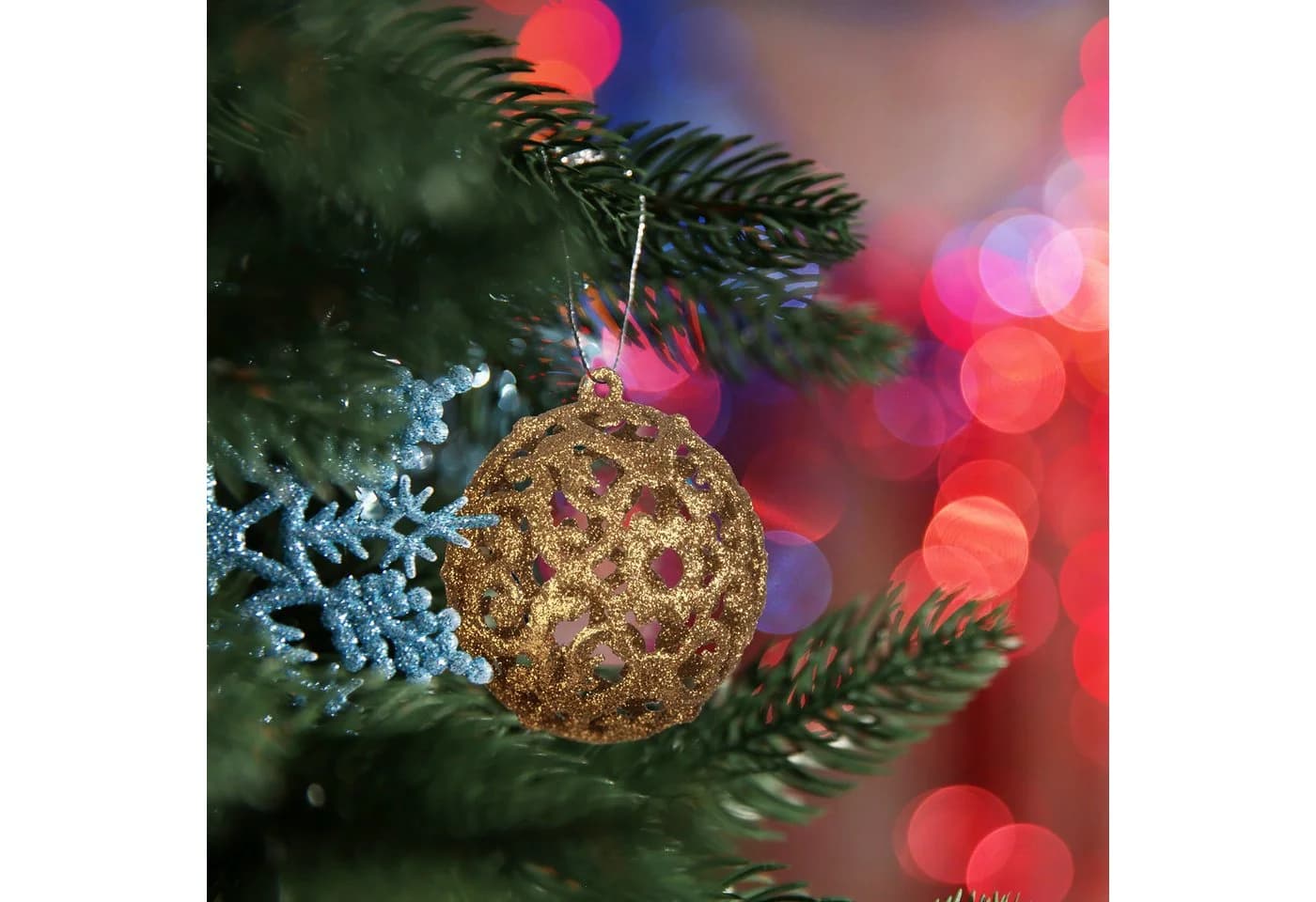 relaxdays Weihnachtsbaumkugel 50er Set Gold/Silber