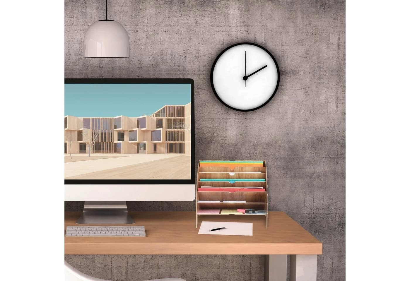 relaxdays Briefablage 6 Fächer dunkelbraun MDF
