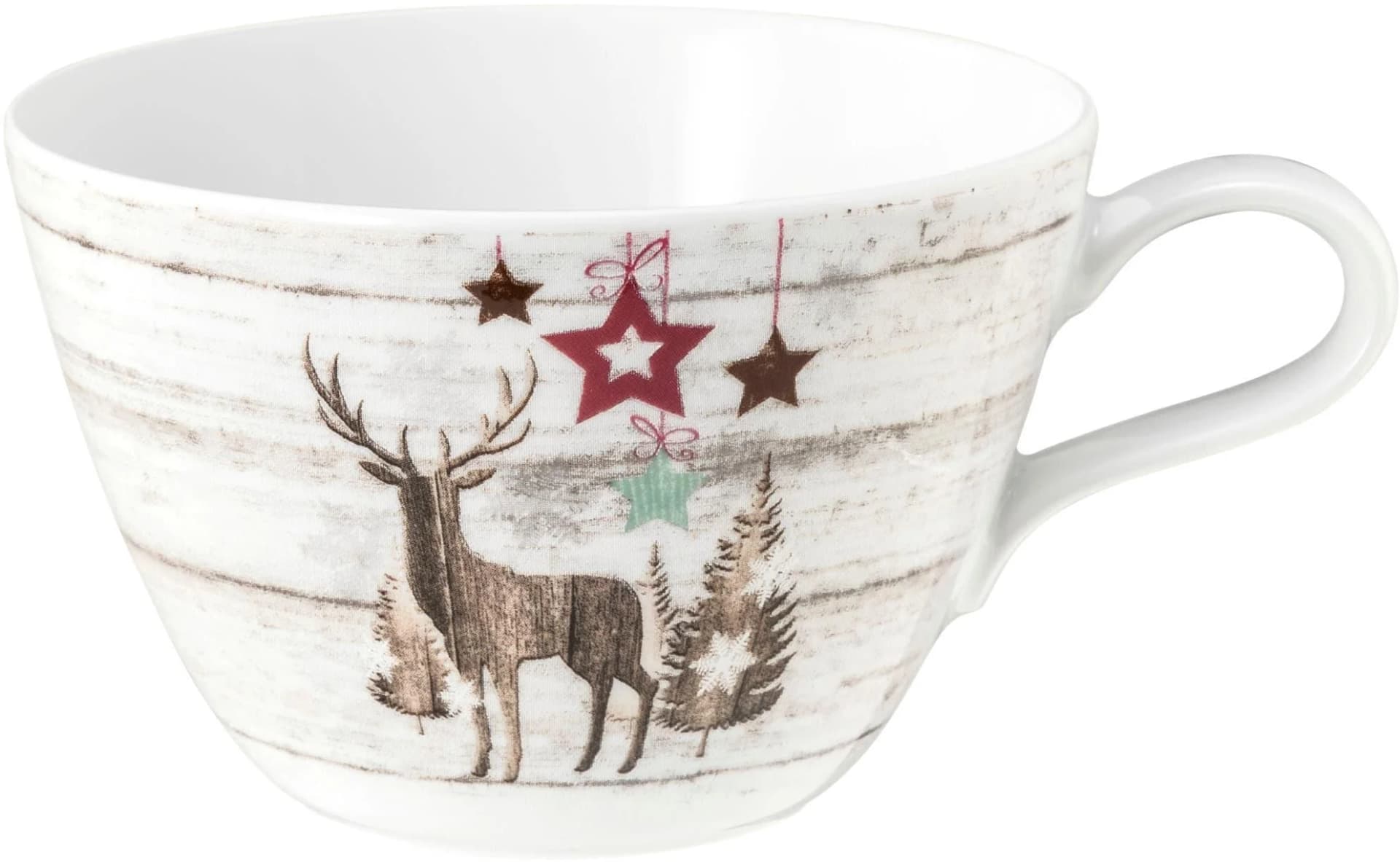 Seltmann Weiden Cappuccinotasse Life Christmas Weiß/Rot Porzellan