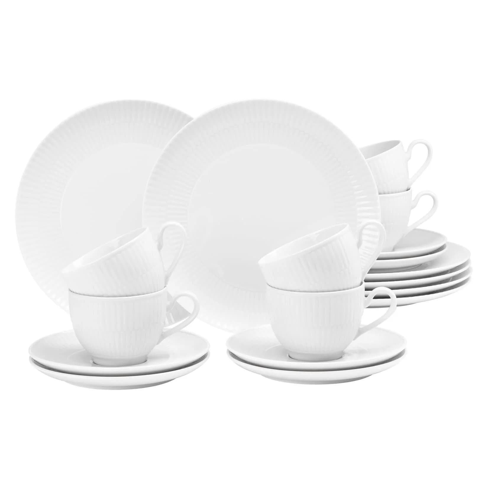 Seltmann Weiden Kaffeeservice Amina 18er Set Weiß Hartporzellan
