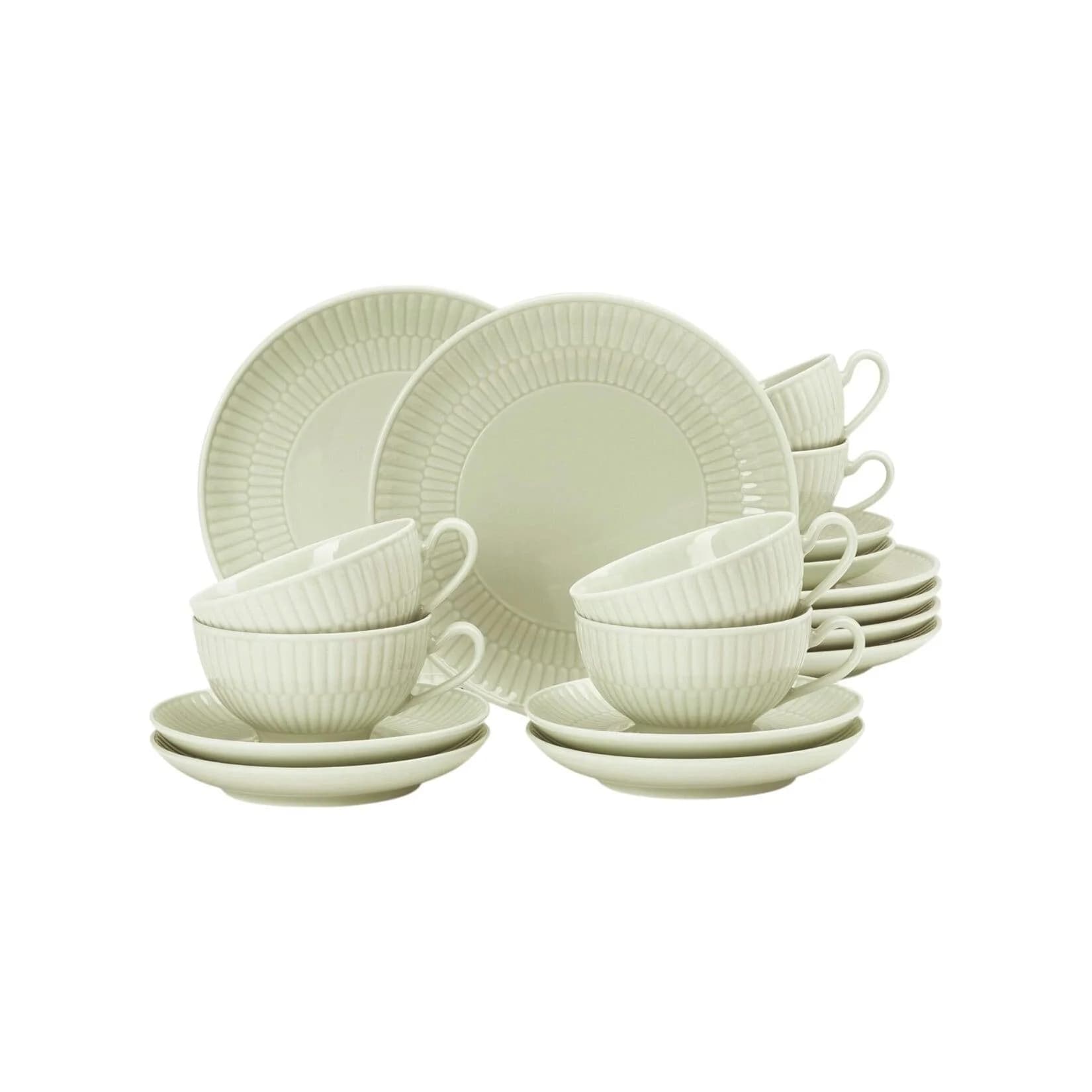 Modernes grünes Porzellan-Geschirr-Set