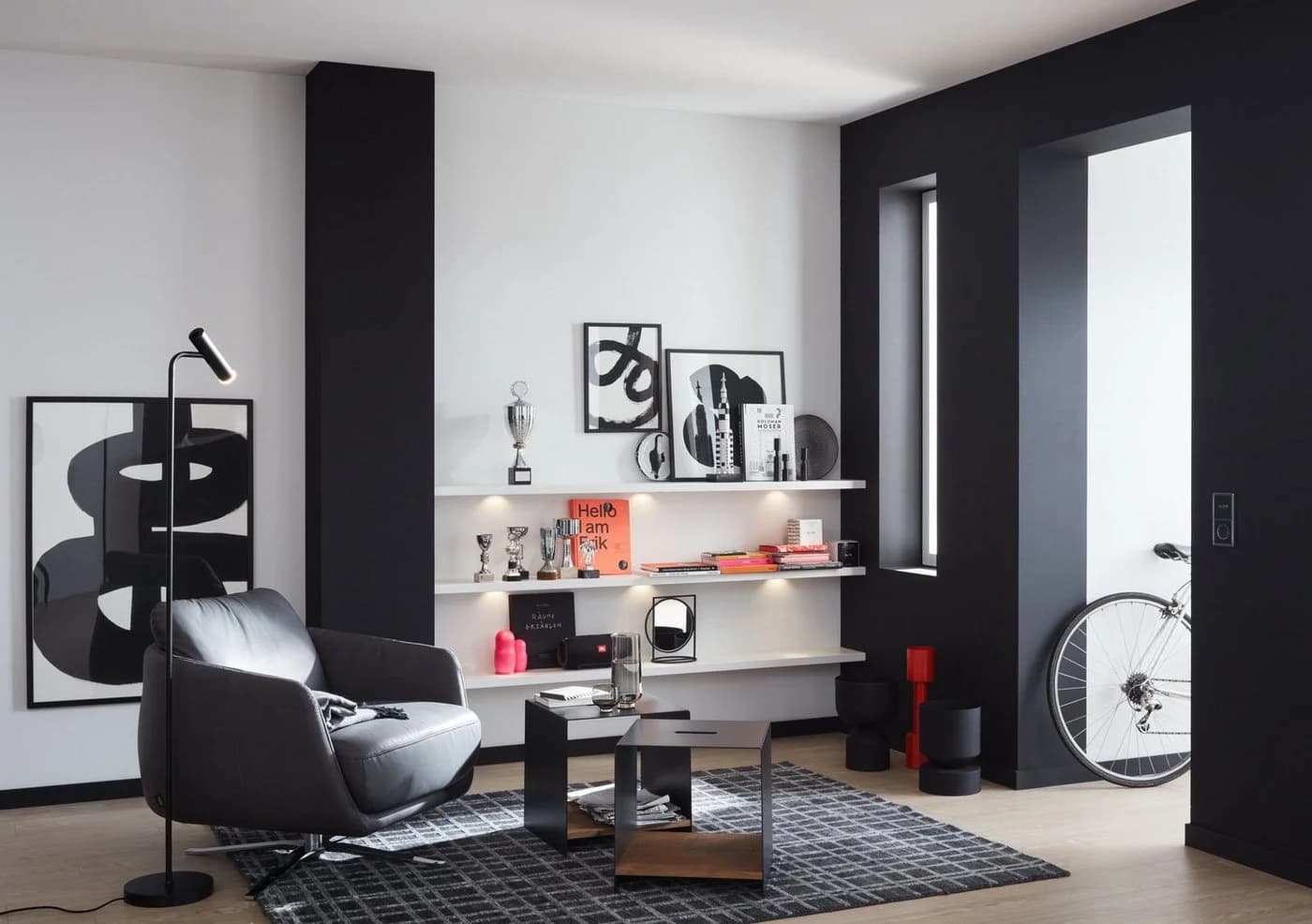 SCHÖNER WOHNEN Stehlampe Stina Schwarz Dimmbar LED Warmweiß