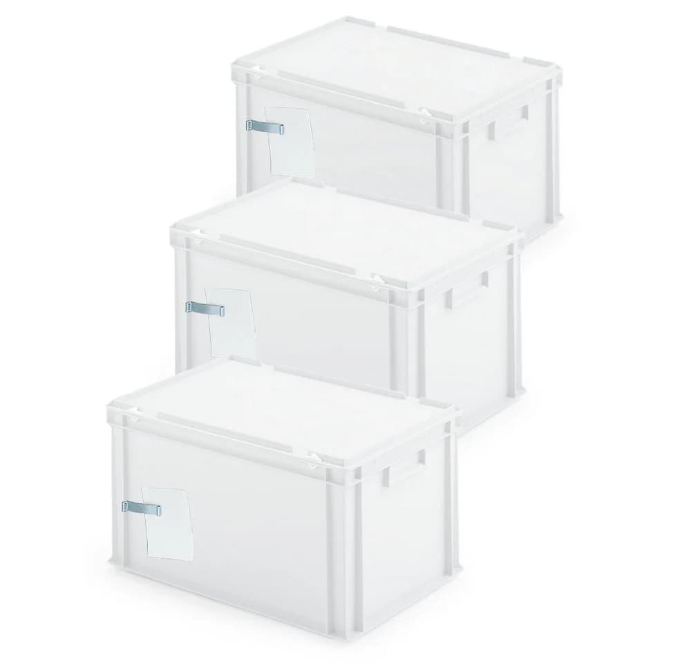 BRB-Lagertechnik Archivbox Set 3x für je 7 A4-Ordner Weiß