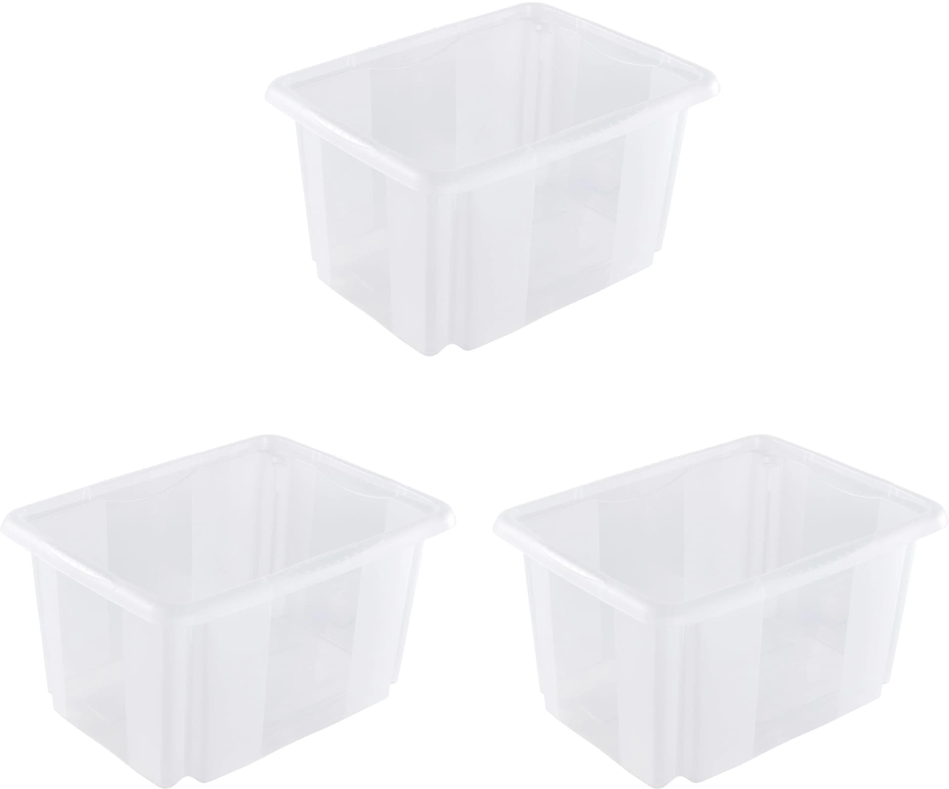 KEEEPER Aufbewahrungsbox Emil 3er Set 15 L transparent