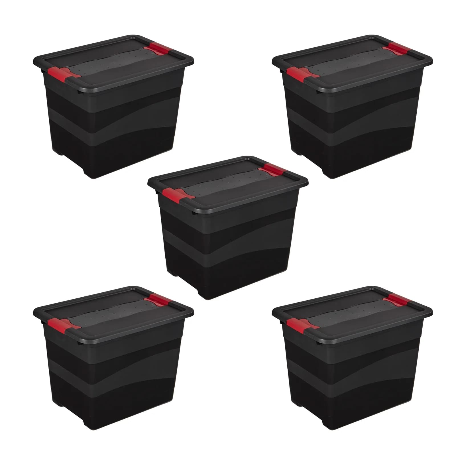Transportbehälter aus Kunststoff, Schwarz/Rot