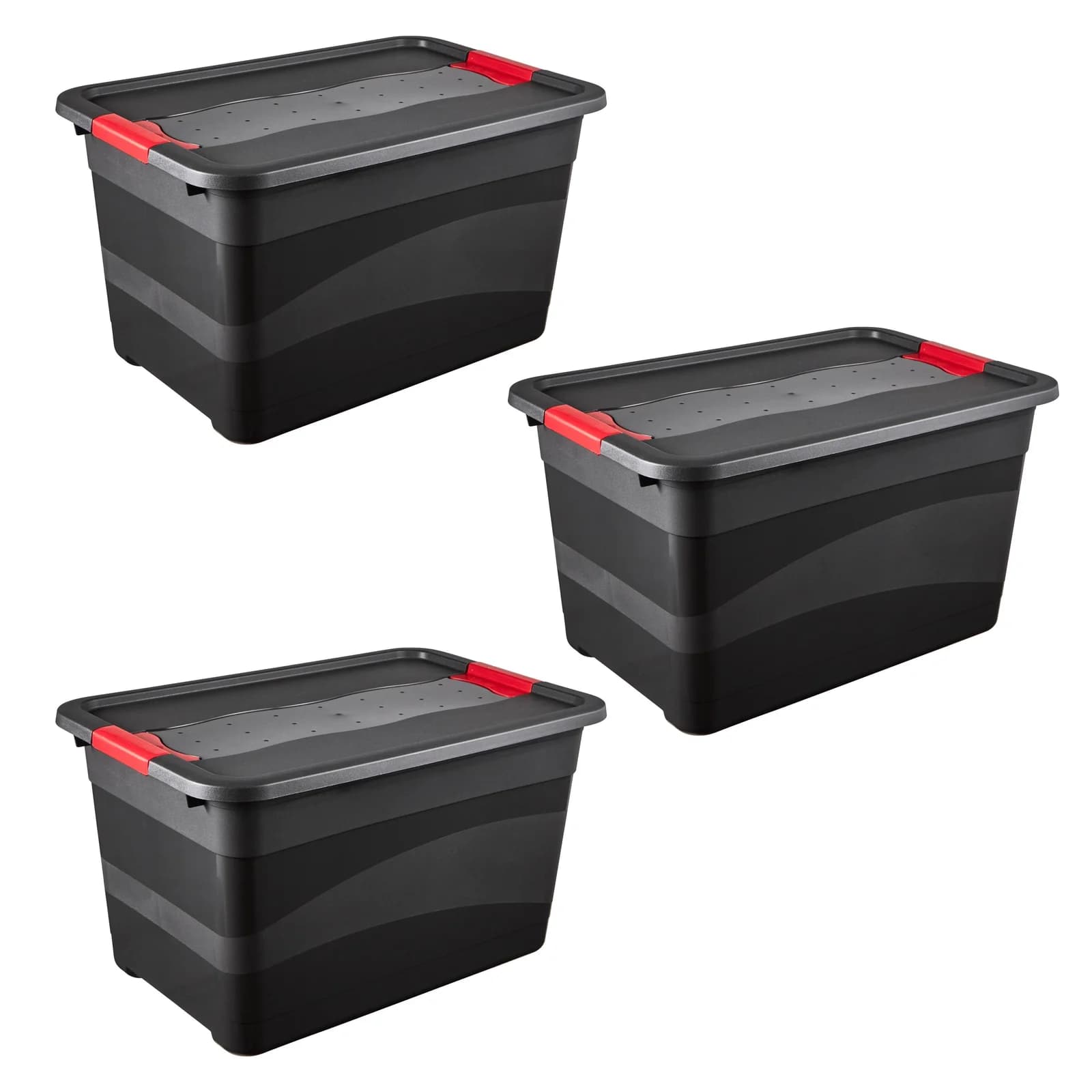 Transportbehälter aus Kunststoff, Schwarz/Rot