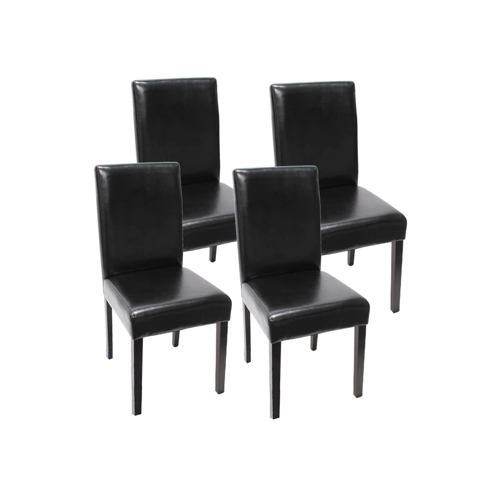 MCW Esszimmerstuhl Littau-4 (4er-Set) Schwarz Kunstleder