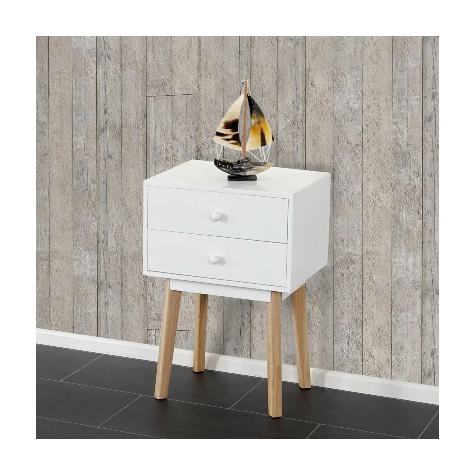 MCW Kommode Vaasa T271 Retro-Design Weiß Schublade