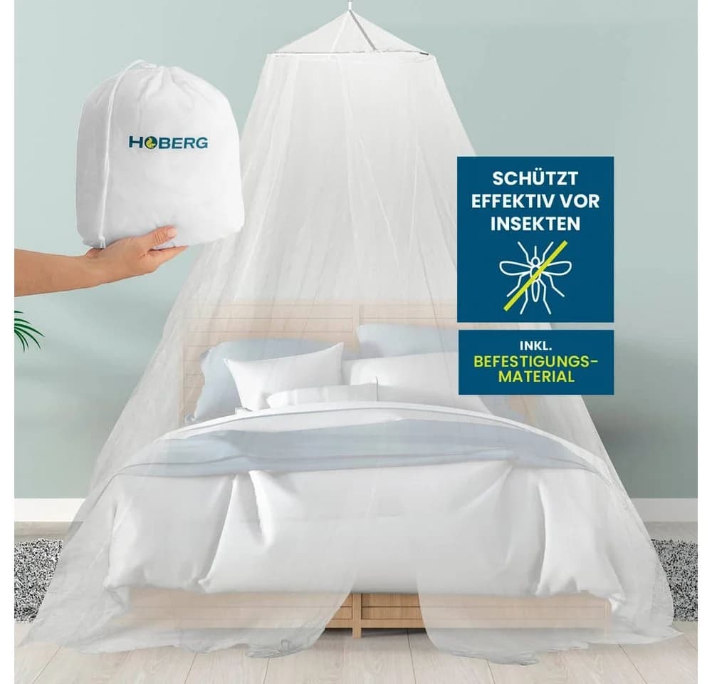 Hoberg Moskitonetz Insekten-Baldachin Weiß