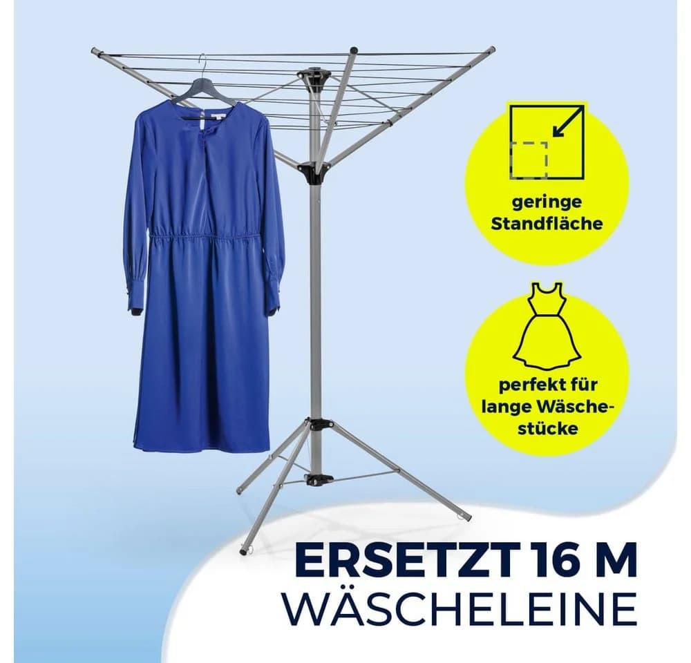 EASYmaxx Wäscheständer Platzwunder Silber/Schwarz