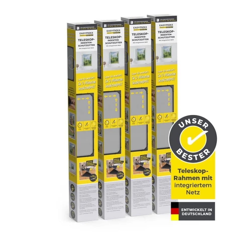 EASYmaxx Teleskop-Insektenschutzgitter Anthrazit 4er Set
