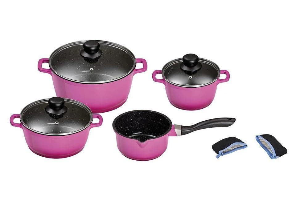 Topf-Set KING Violett 7-tlg. mit Henkelpads Induktion
