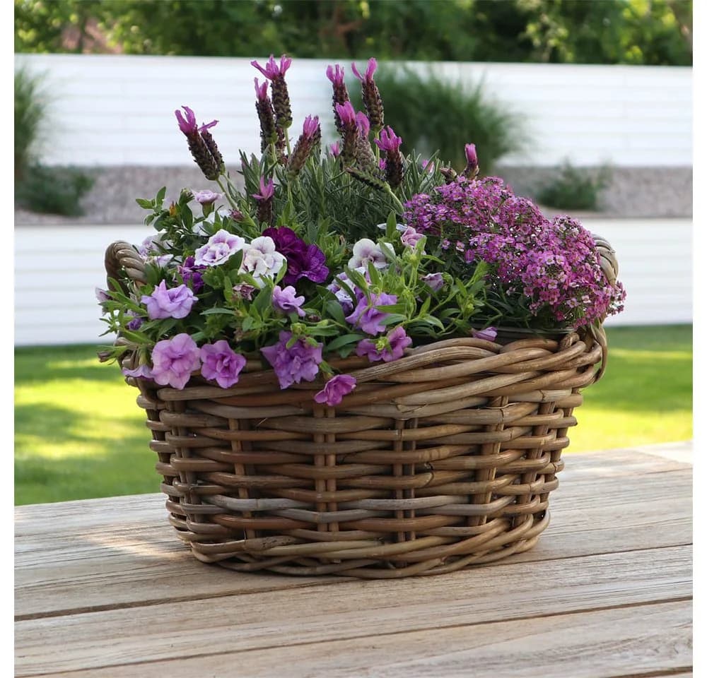 Posiwio Pflanzkübel Farmer Grau/Braun 26cm Kooboo Rattan