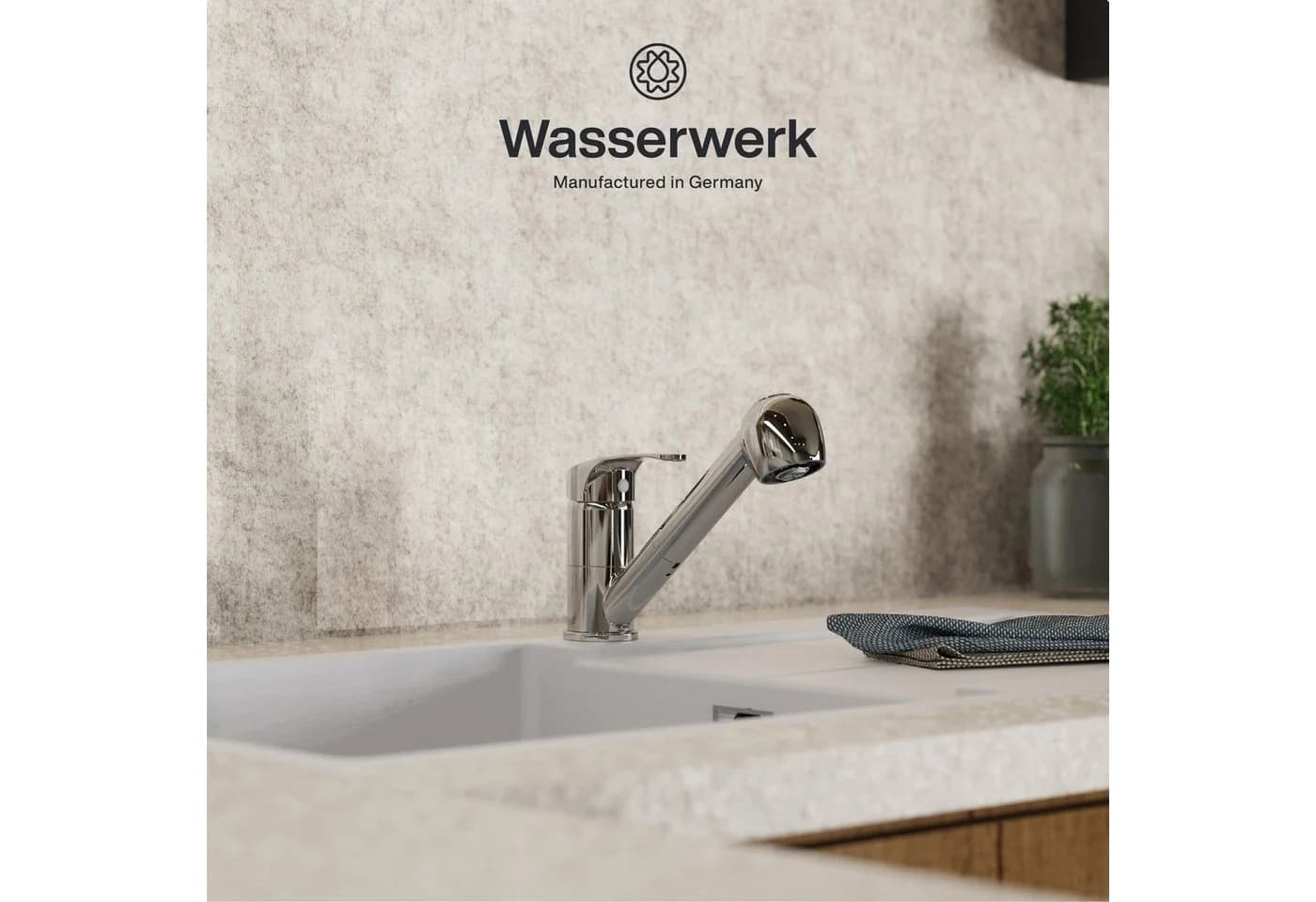 WASSERWERK WK 7 Spültischarmatur Küche Einhebelmischer Chrom Ausziehbar