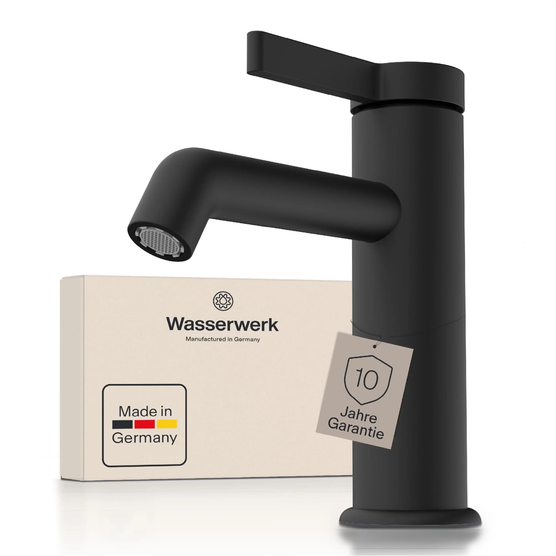 Waschtischarmatur WASSERWERK WT 11 Schwarz Matt Einhebelmischer