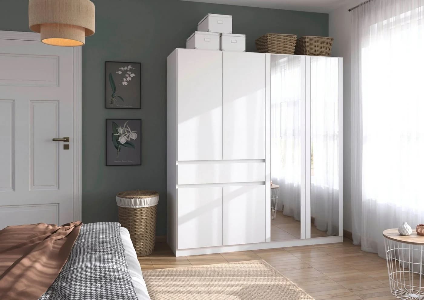 Rauch Kleiderschrank Tübingen Weiß Push-to-open