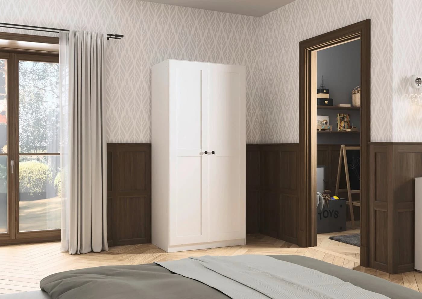 Rauch YLVA Kleiderschrank Weiß Skandinavischer Style