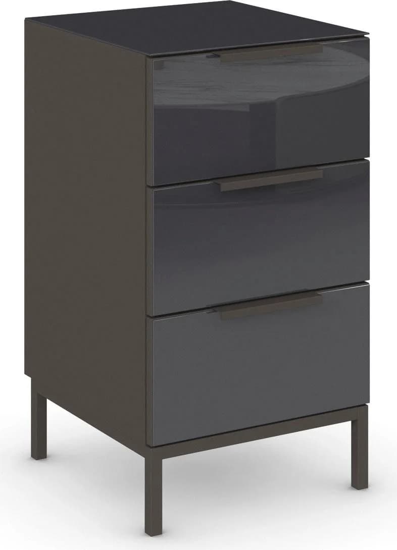 Nachtkommode RAUCH FLIPP mit Glasfront Graphit/Glas Basalt
