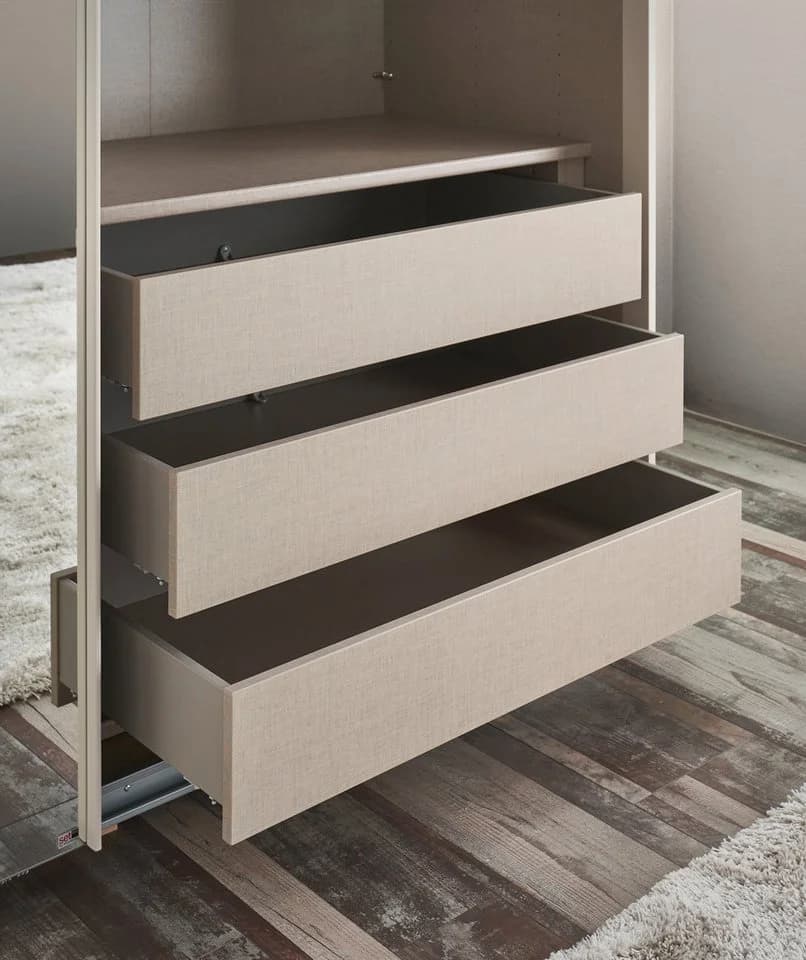 Schubladeneinsatz Henderson Beige Leinenoptik 3 Schubkästen